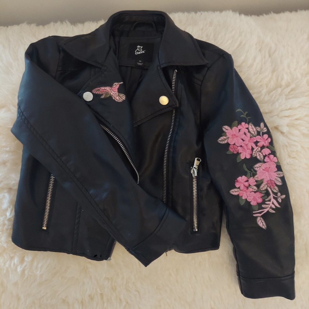ART CLASS FAUX LEATHER JACKET BLACK SZ XS